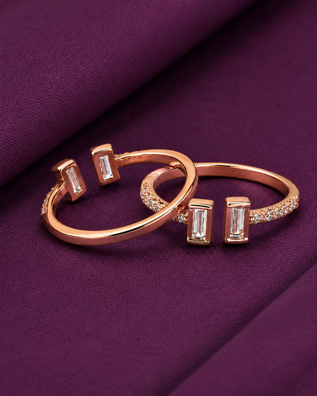 Aurora Baguette Rose Gold Toe Ring