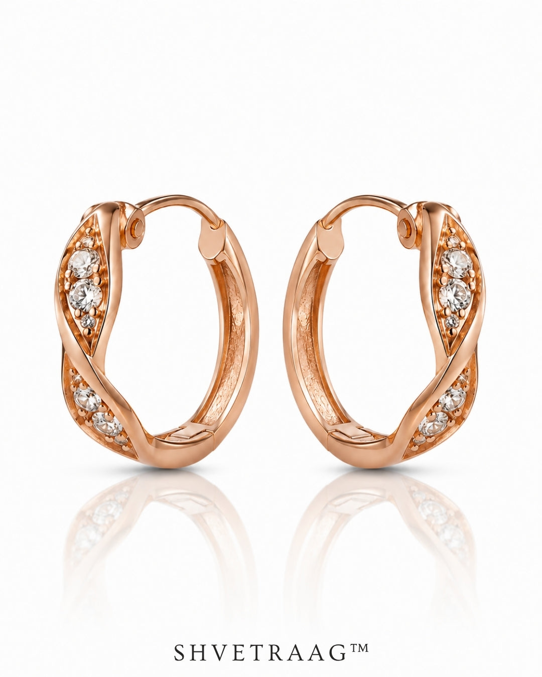 Luminous Twist Rose Gold Hoop Earrings