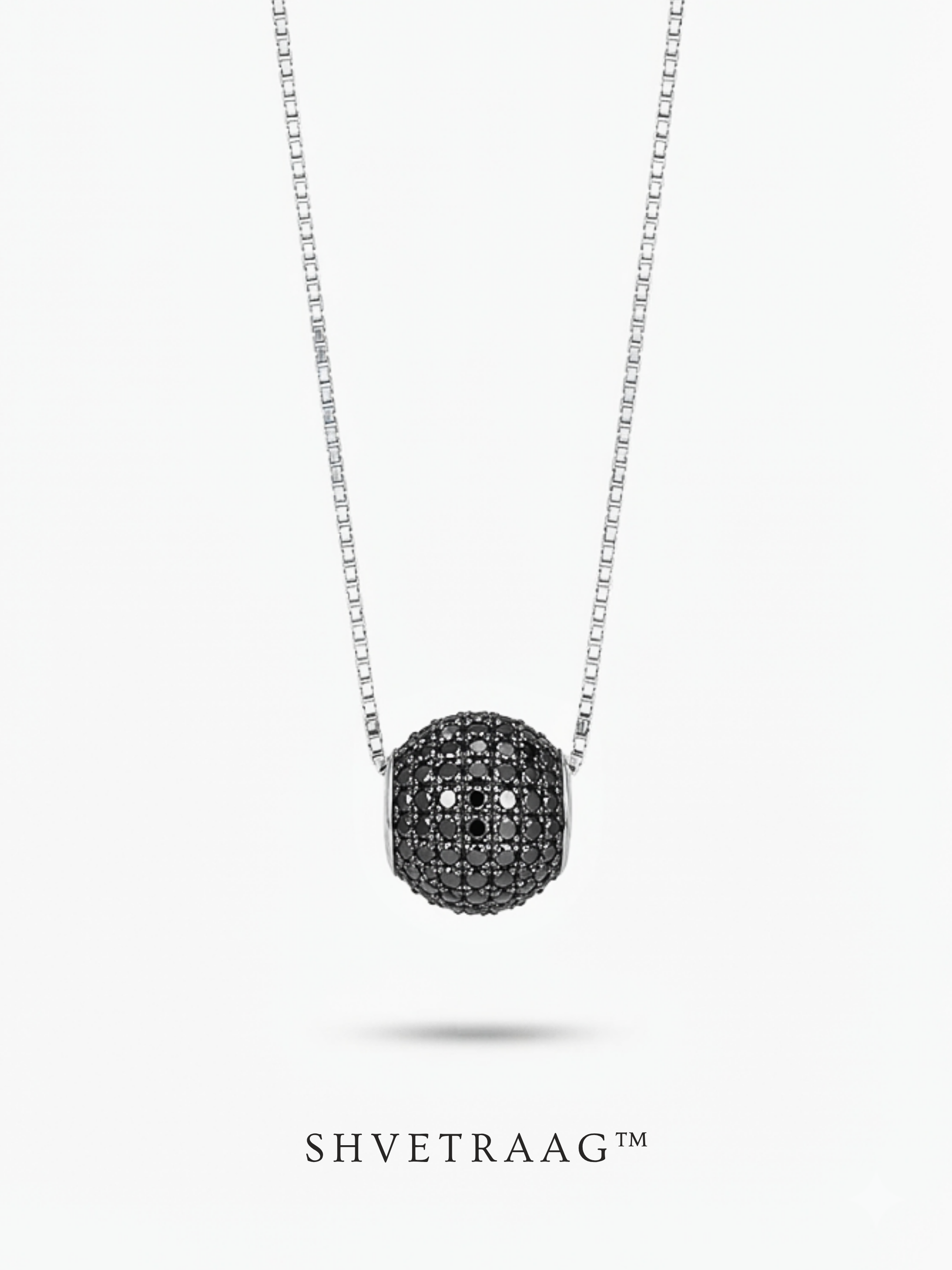Midnight Pavé Sphere Charm Necklace