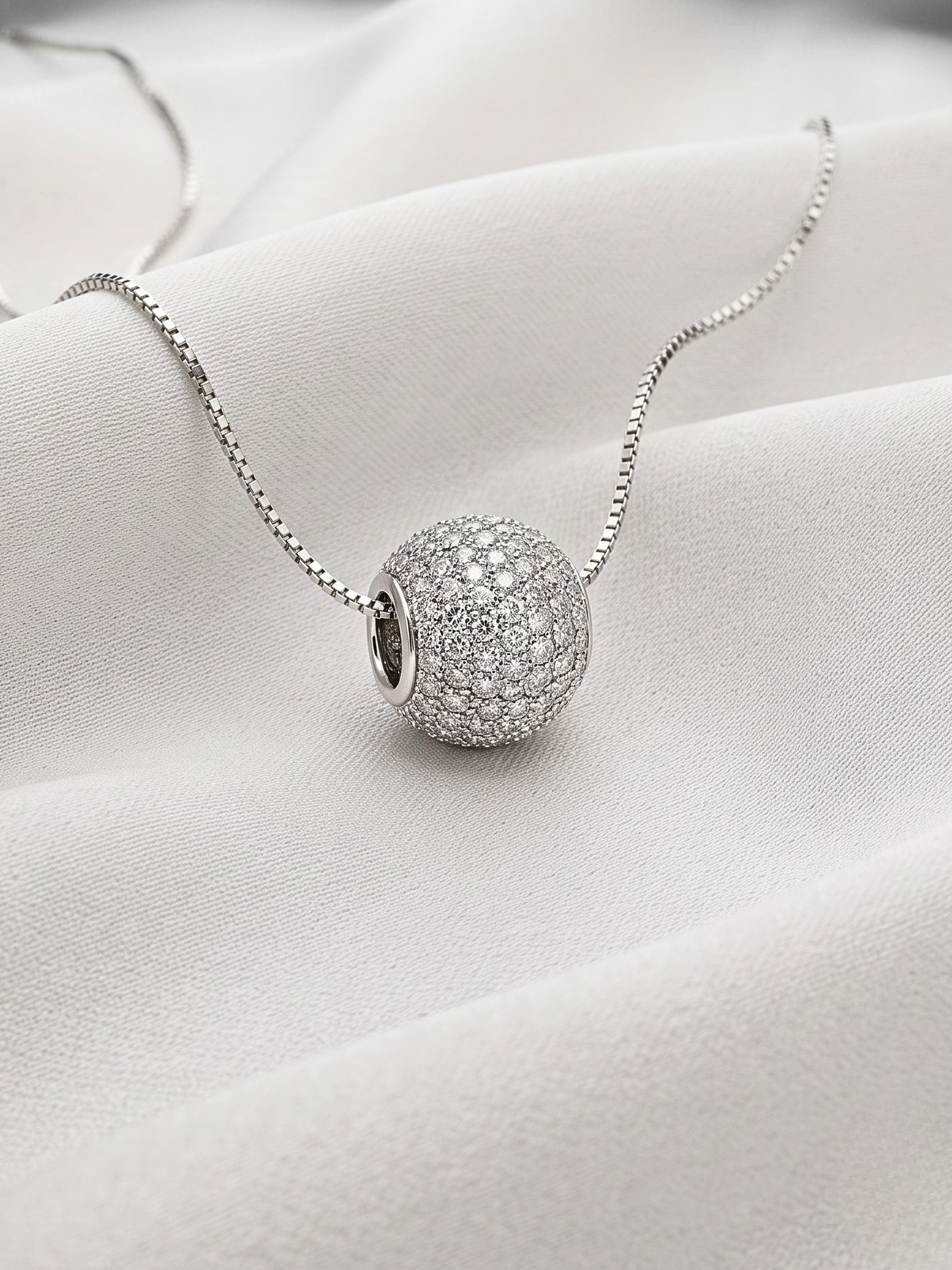 Celestial Pavé Sphere Charm Necklace