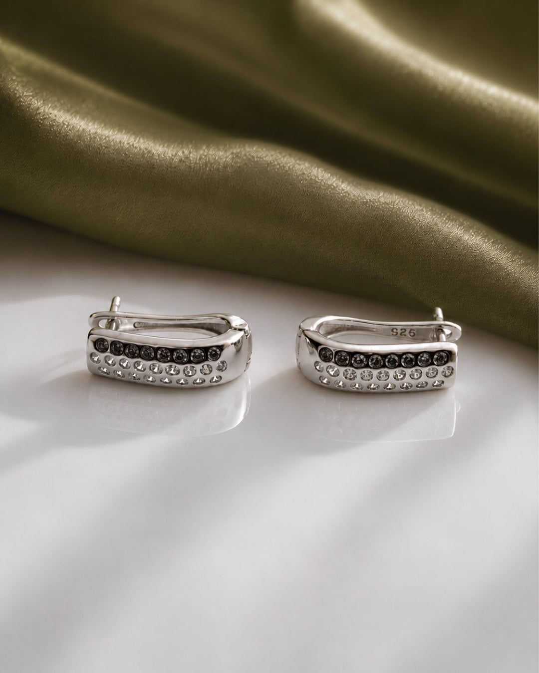 Aurora Luxe Silver Huggie Hoop Earrings