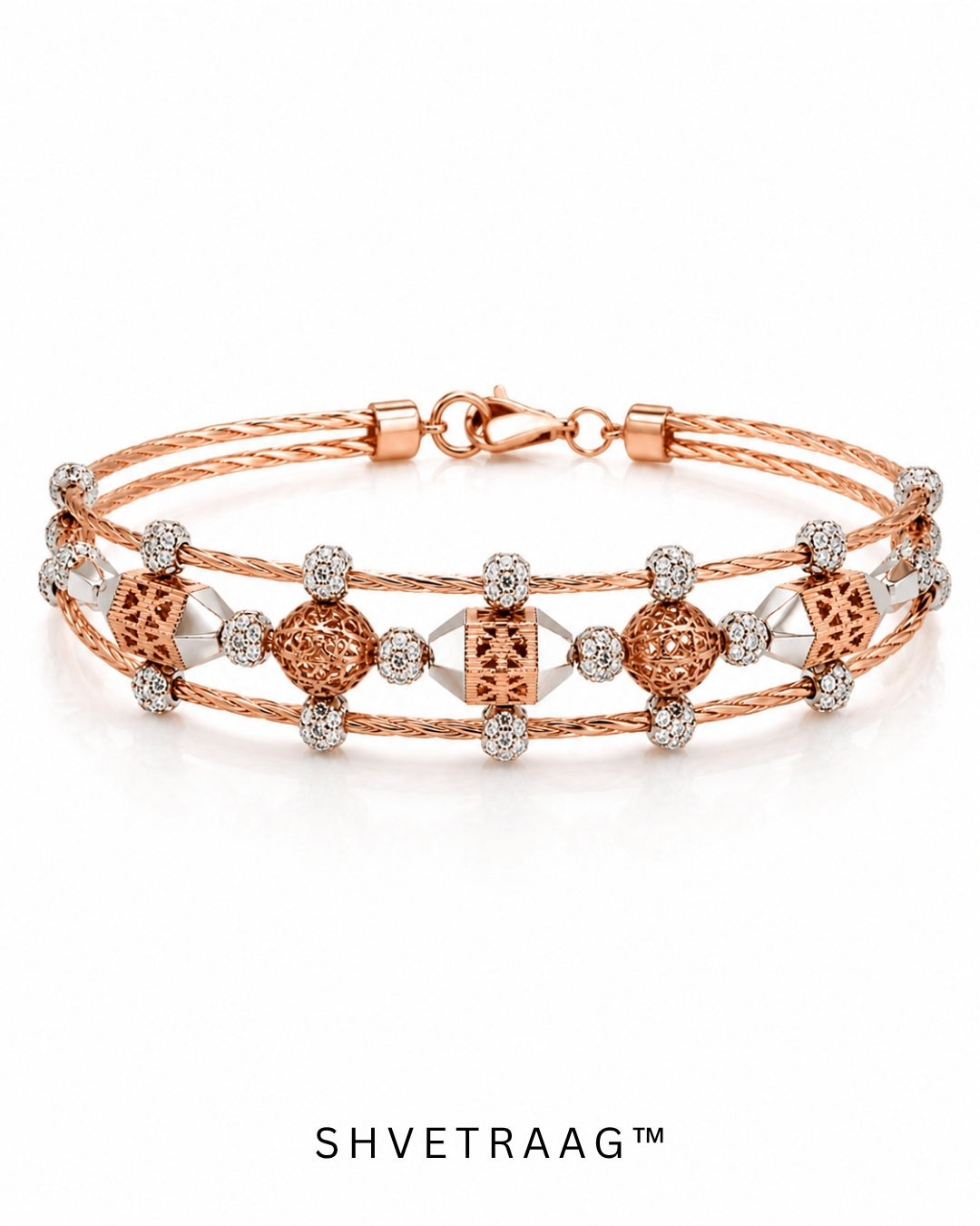 Celestia Weave Rose Gold Bracelet