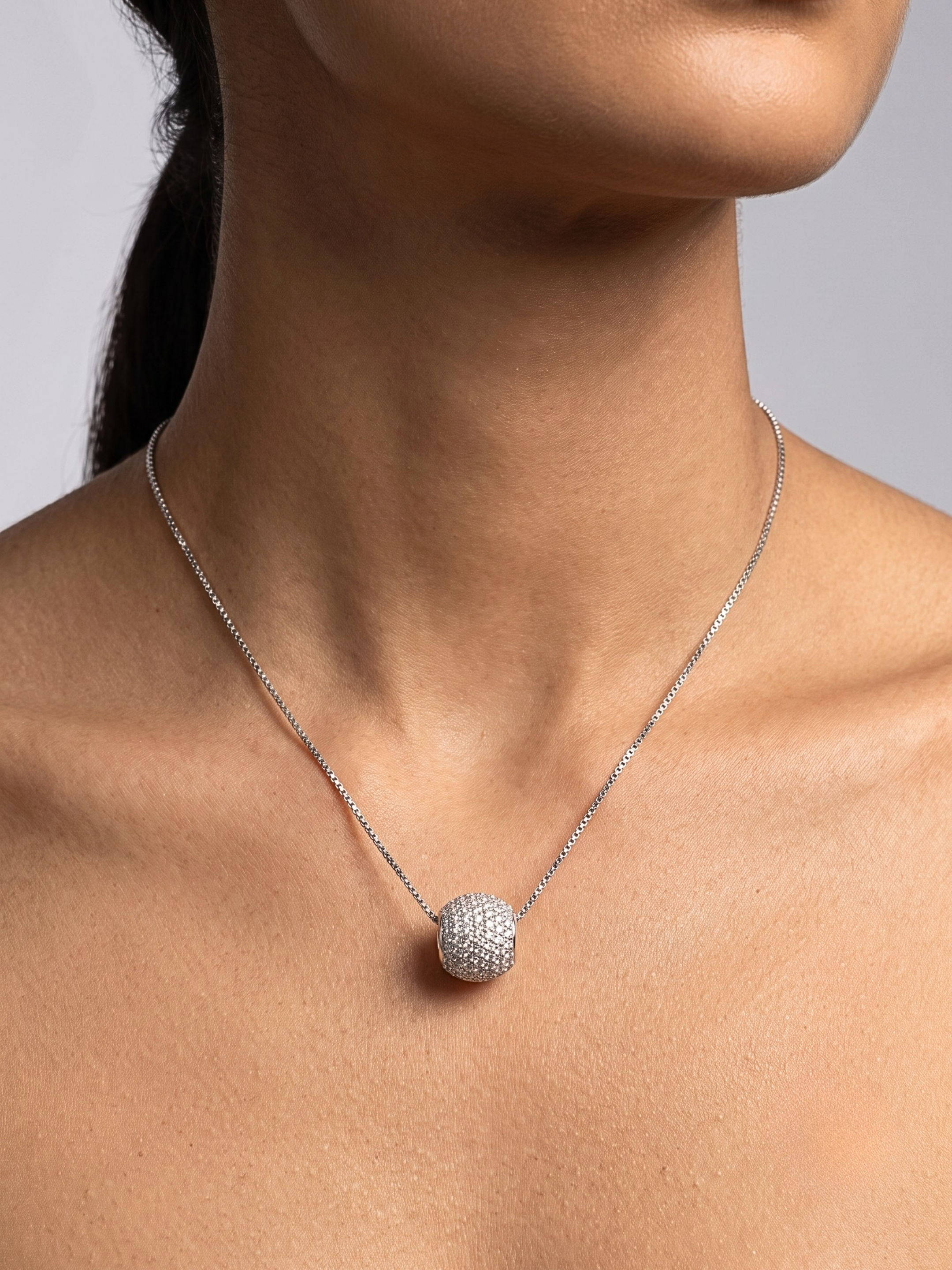 Celestial Pavé Sphere Charm Necklace