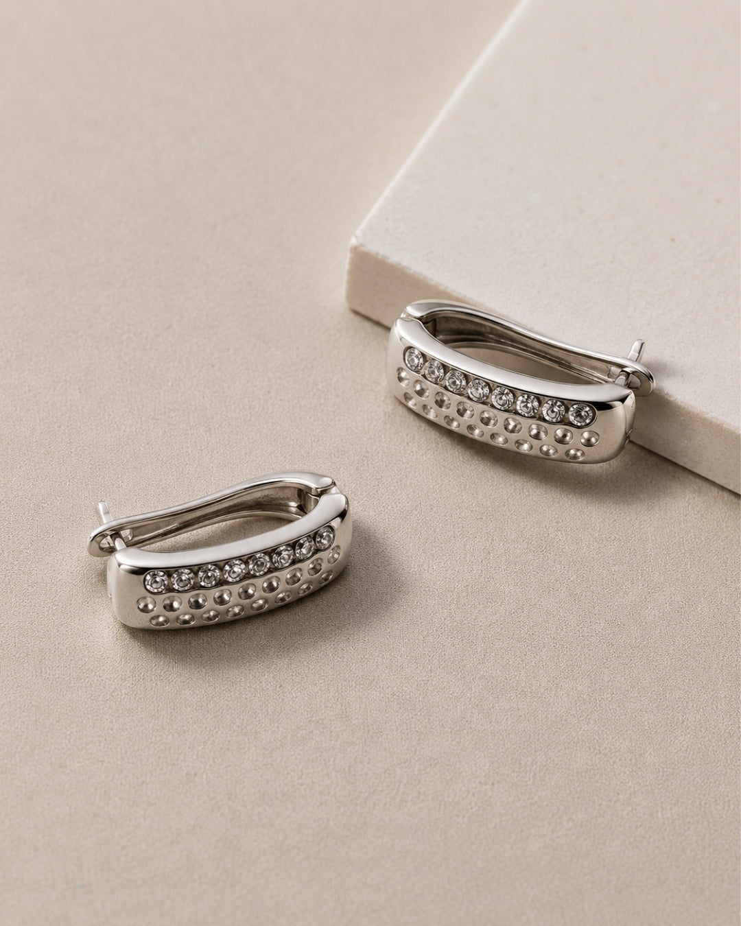 Aurora Luxe Silver Huggie Hoop Earrings