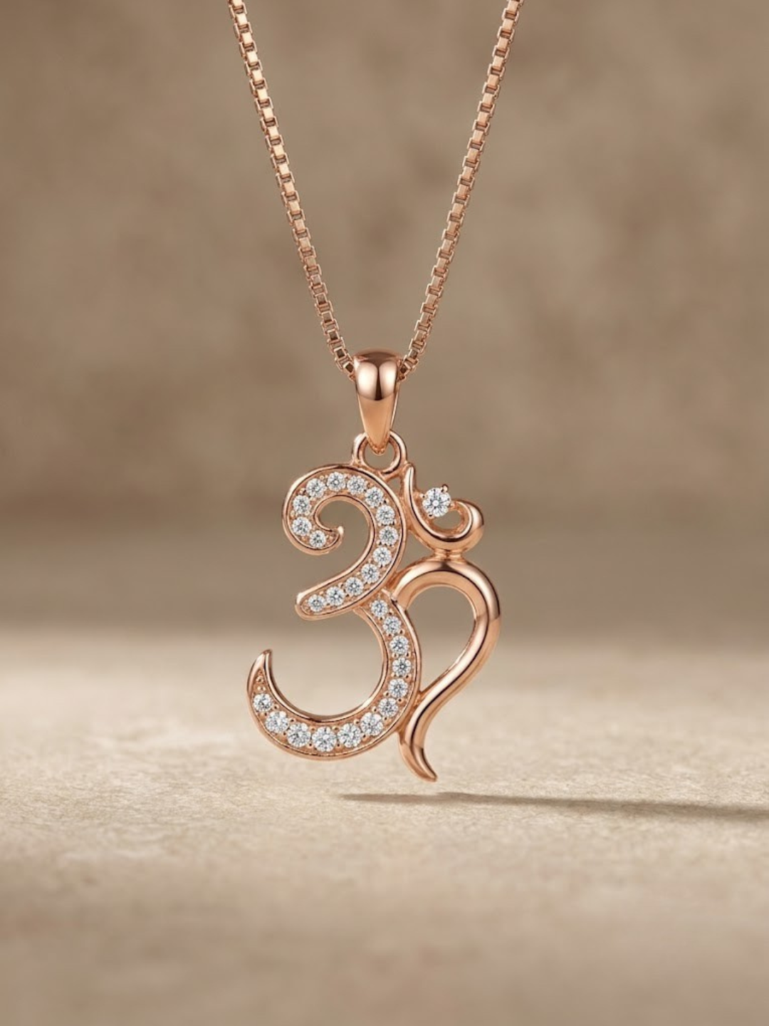 Divine Om Rose Gold Pendant Necklace