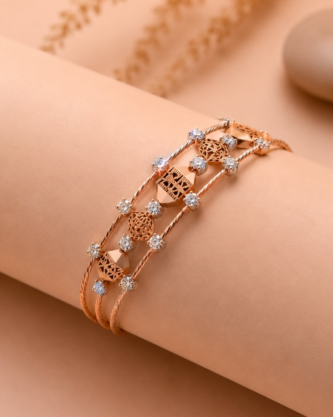 Celestia Weave Rose Gold Bracelet