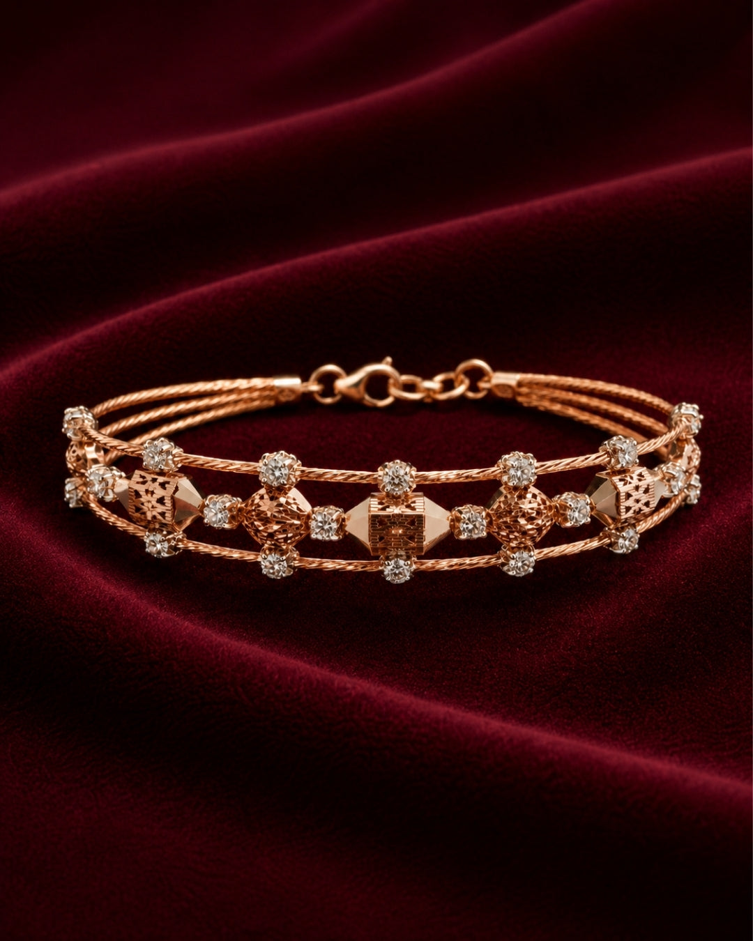 Celestia Weave Rose Gold Bracelet