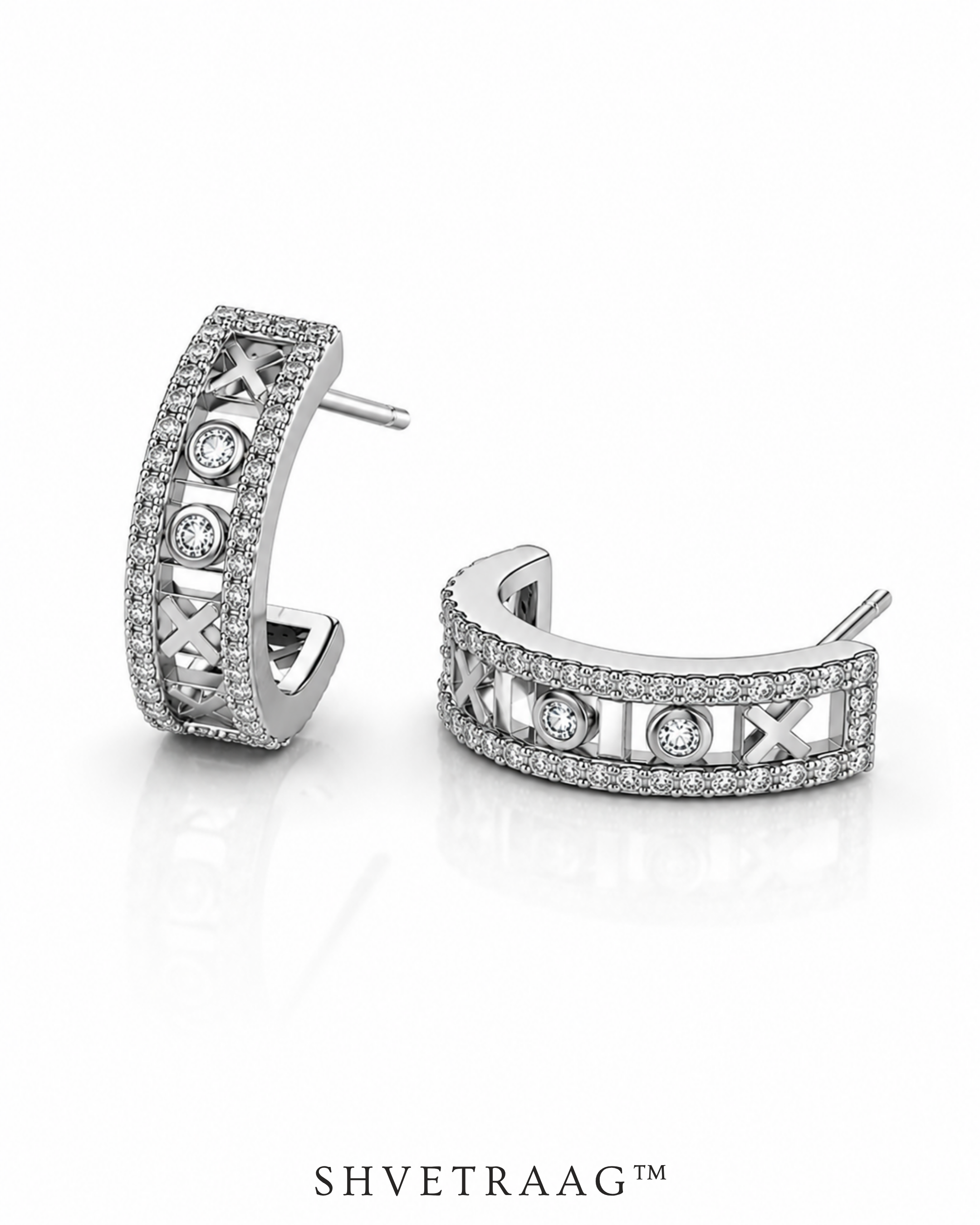 Celeste Roman Crystal Half Hoop Earrings