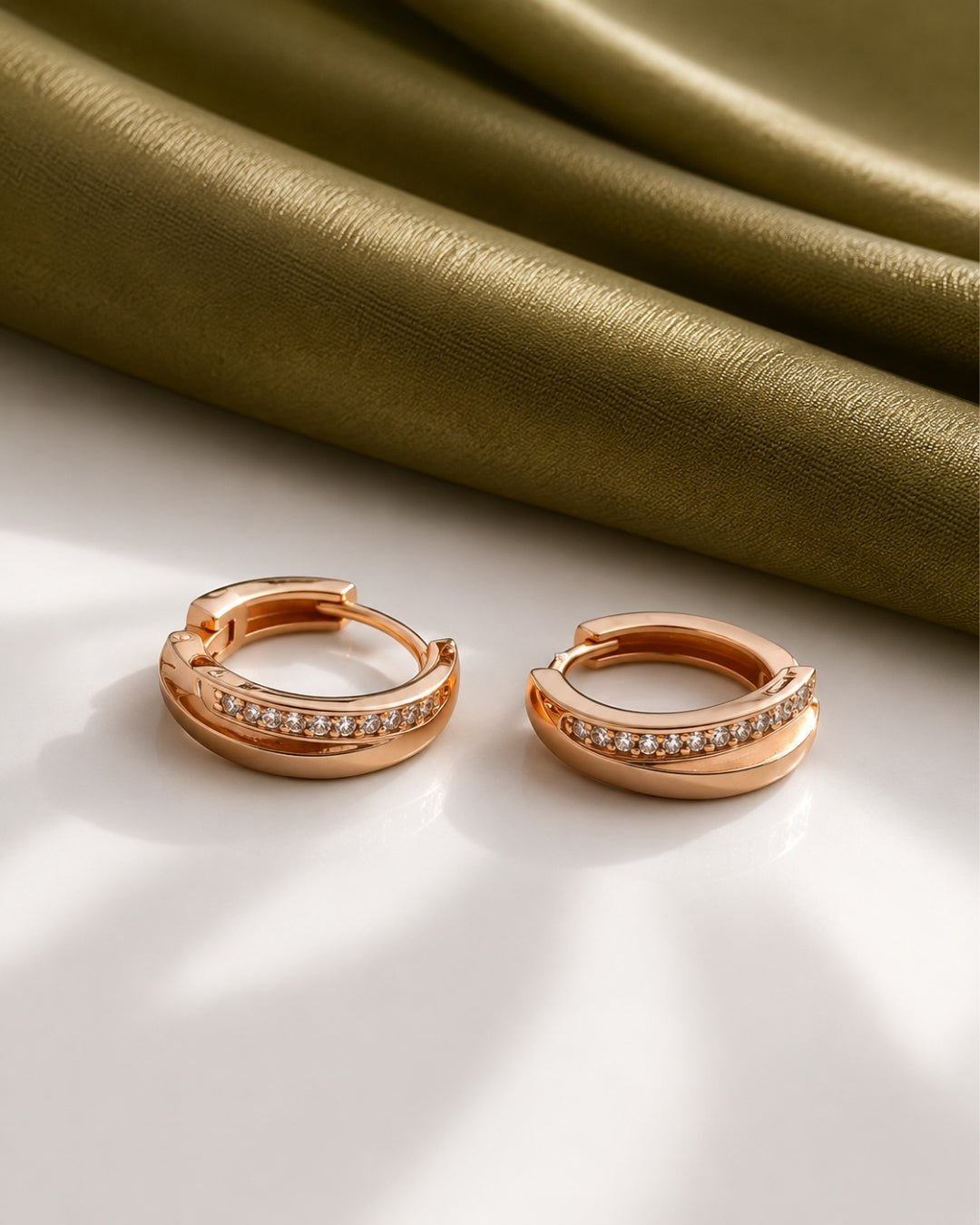 Rosé Gleam Huggie Hoop Earrings