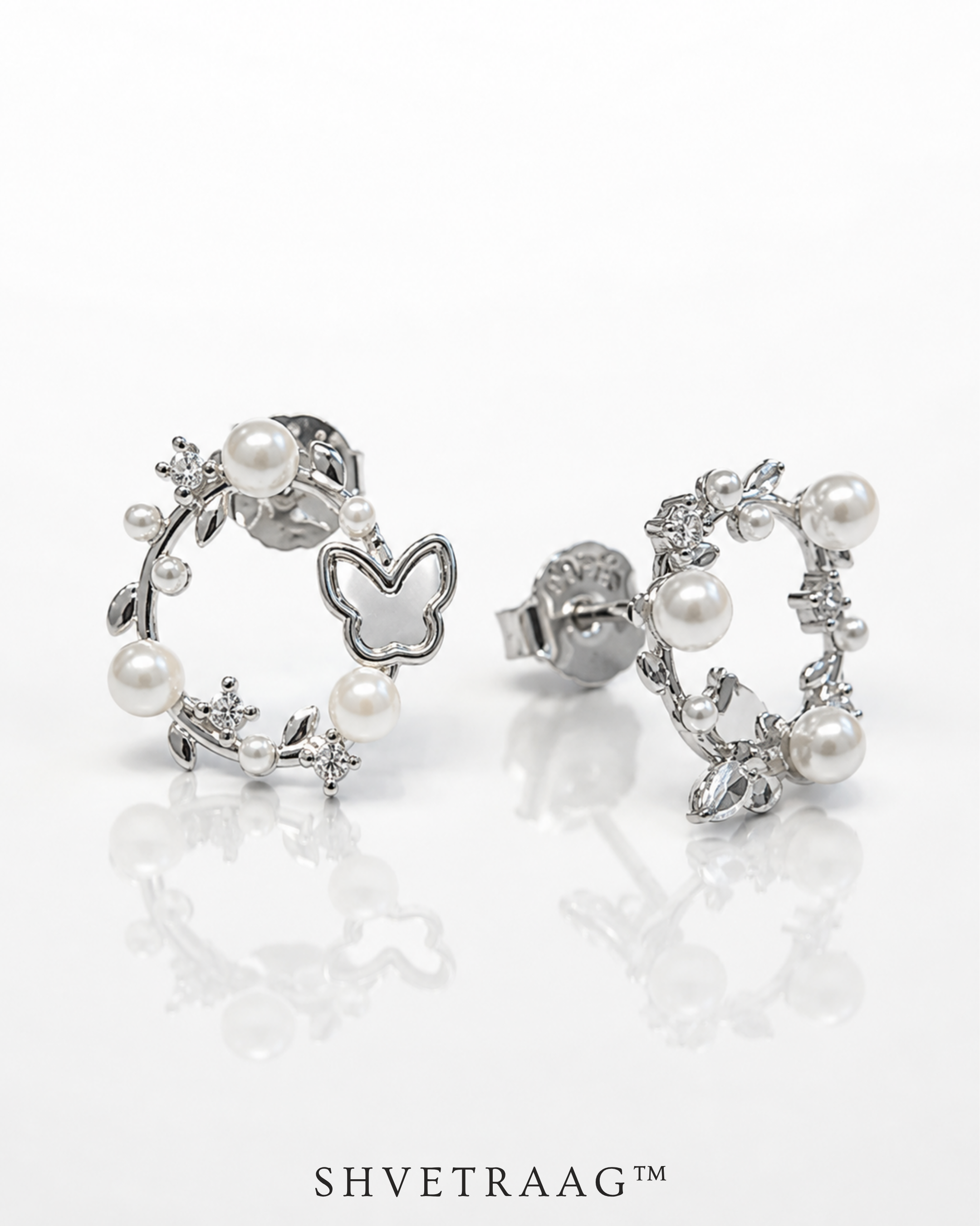 Butterfly Pearl Bloom Stud Earrings