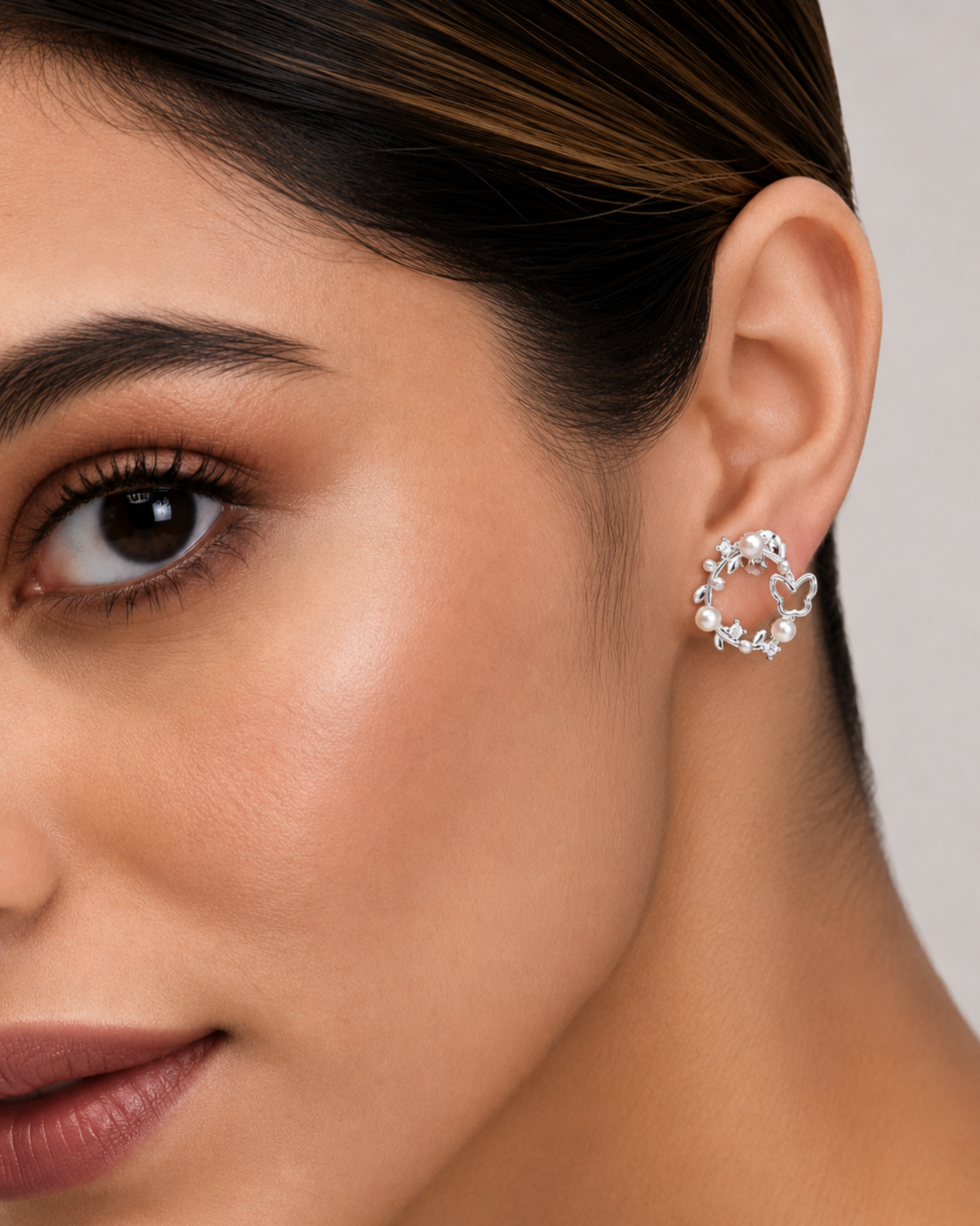 Butterfly Pearl Bloom Stud Earrings