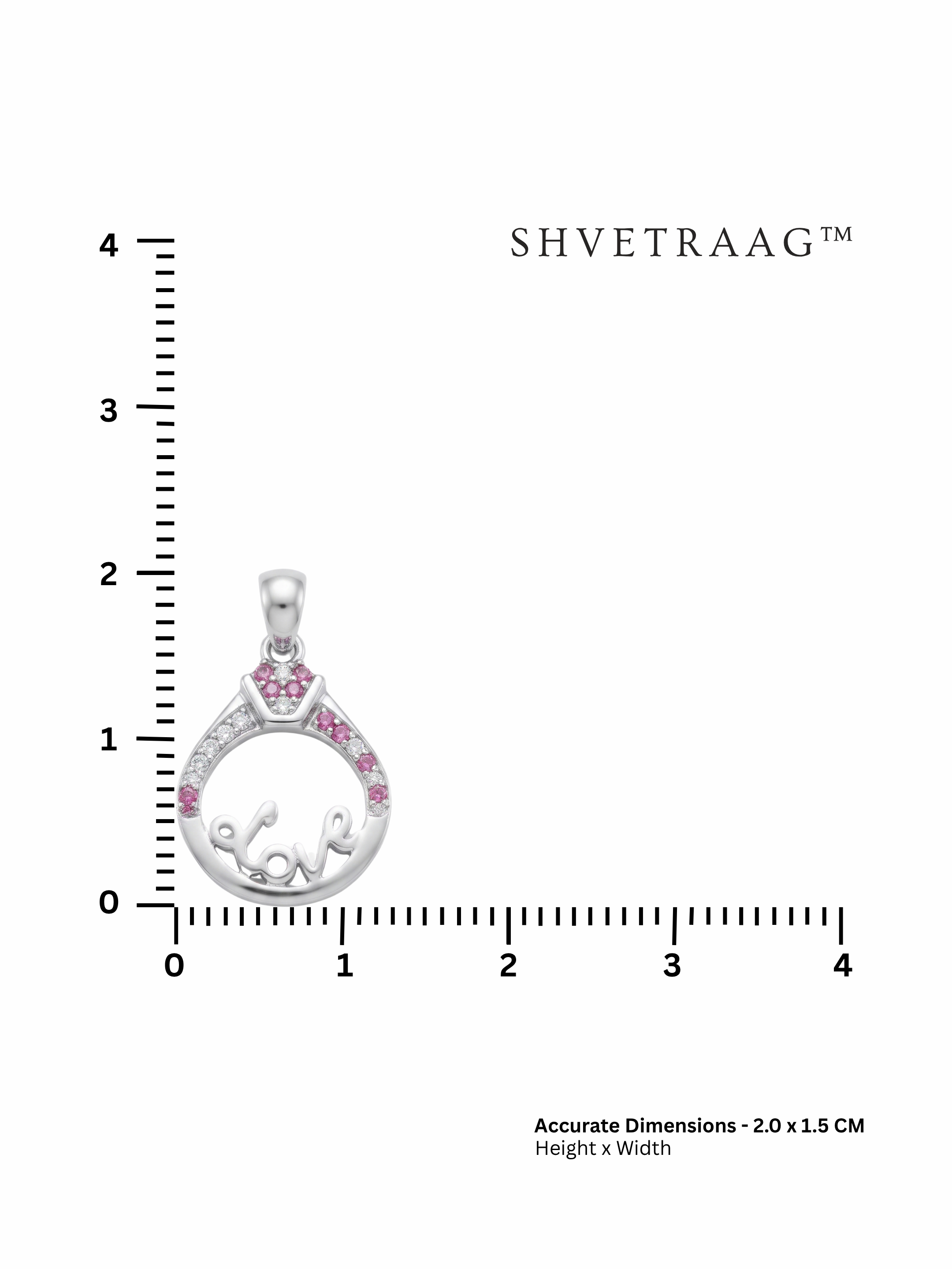 Love Ring Pink Crystal Pendant Charm