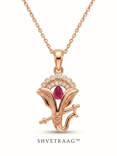 Divine Ganesha Ruby Pendant Necklace