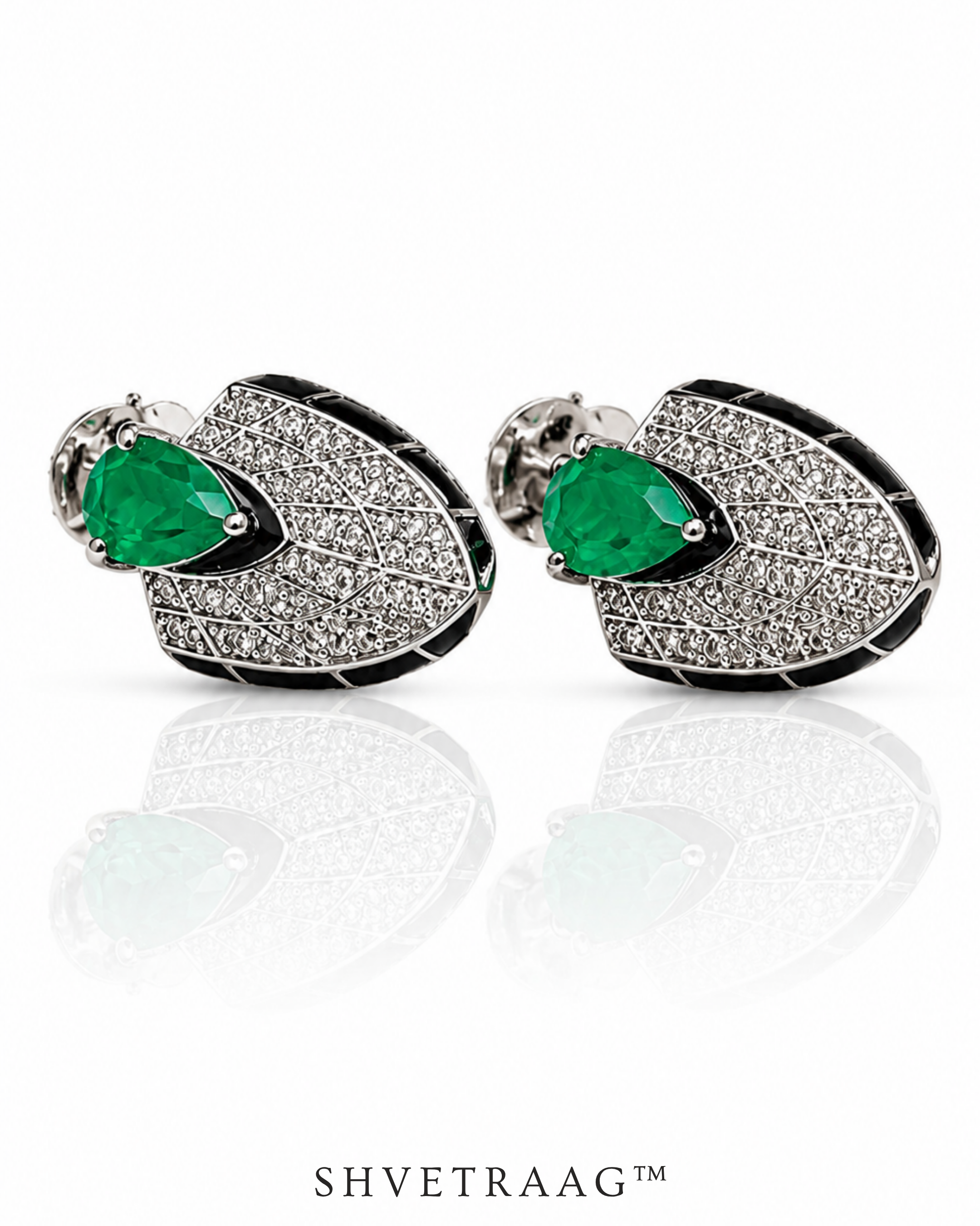 Verdant Royale Silver Statement Stud Earrings