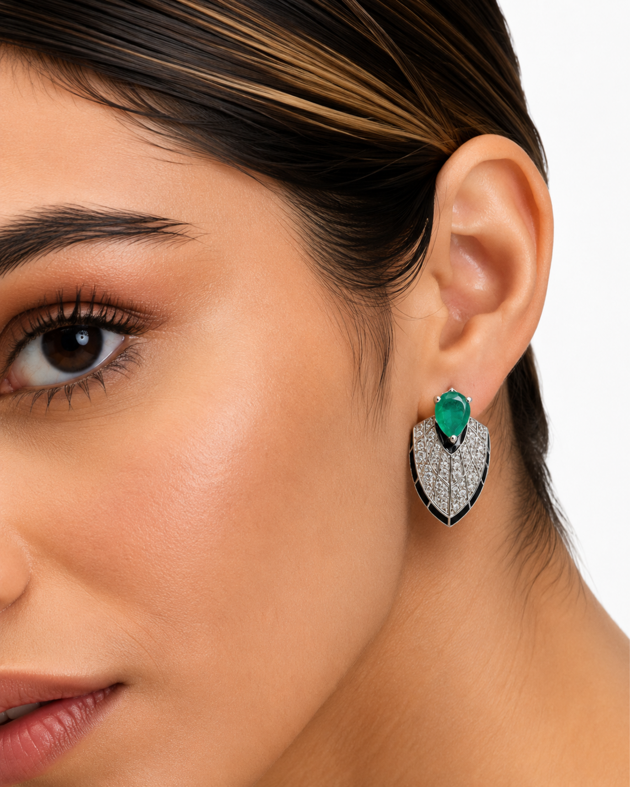 Verdant Royale Silver Statement Stud Earrings