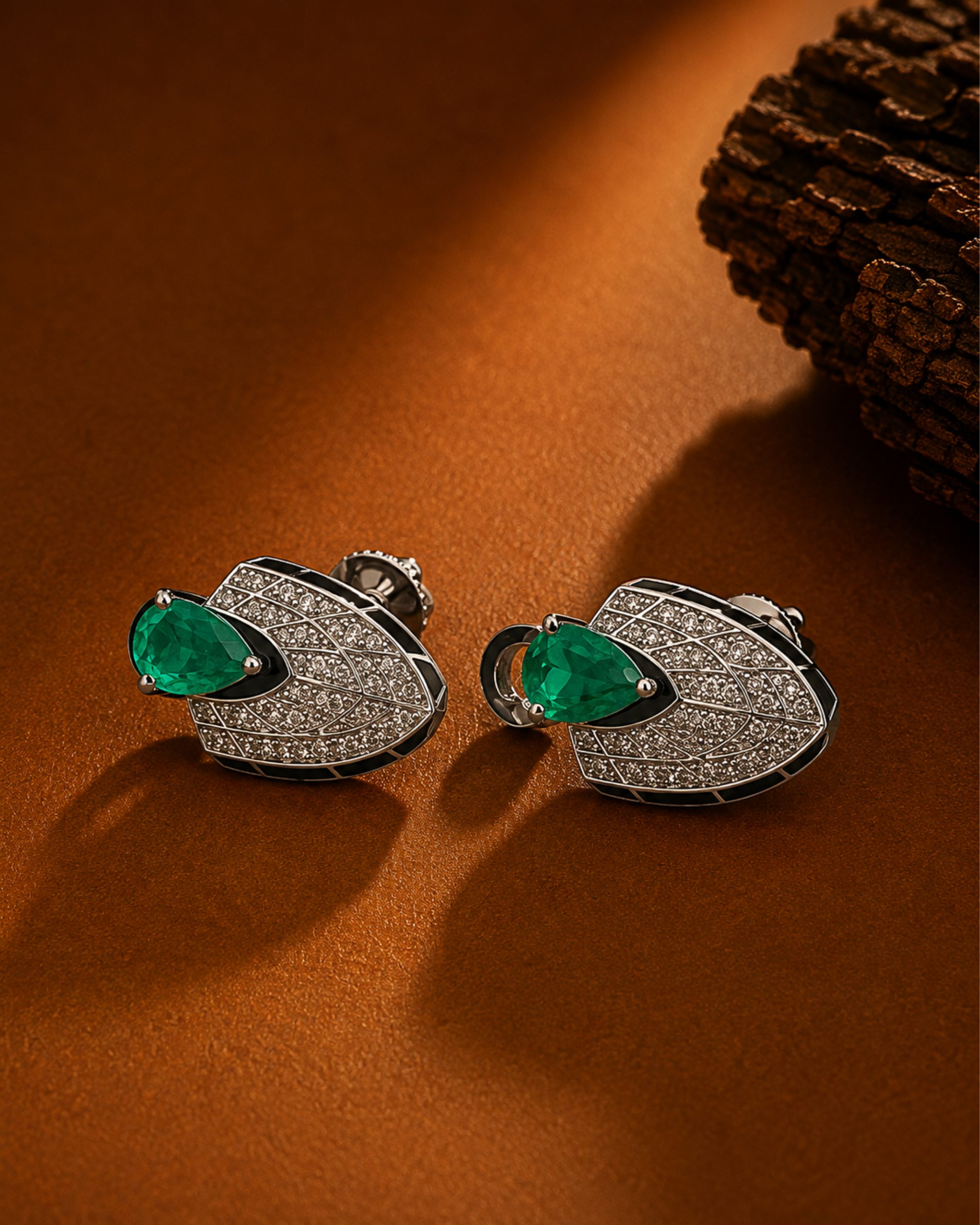Verdant Royale Silver Statement Stud Earrings