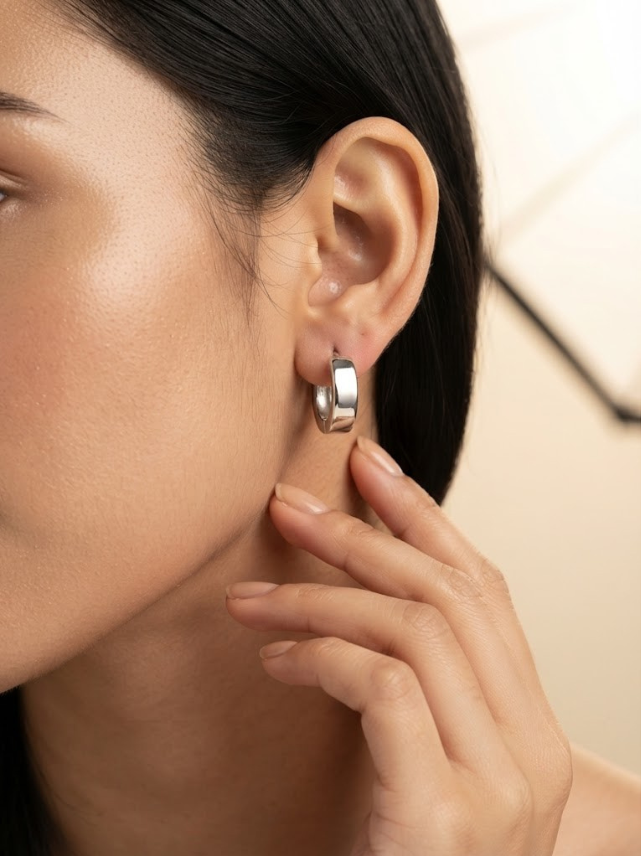 Shvetraag 92.5 Sterling Silver Classic Hoop Earrings for Women