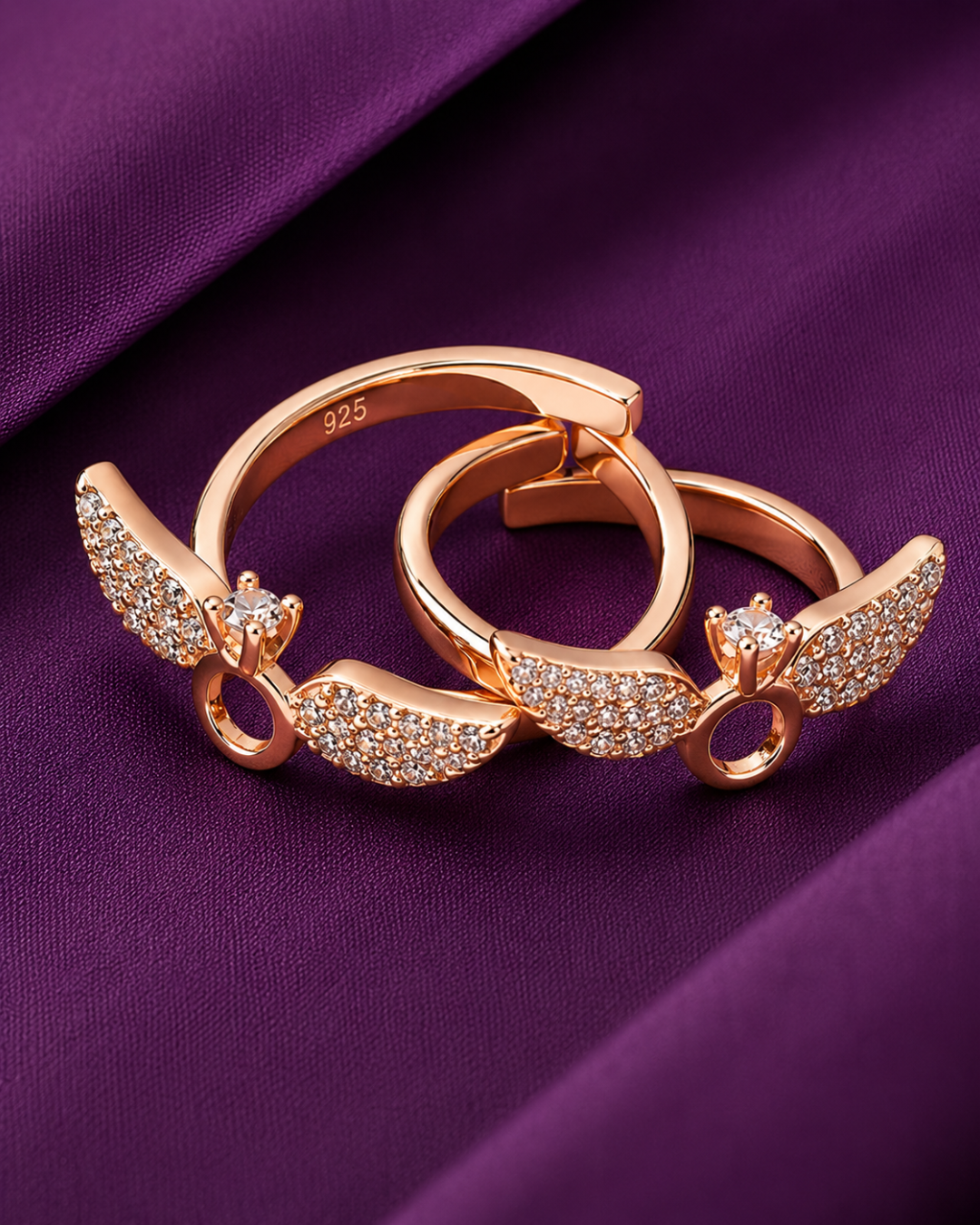 Celestial Wings Rose Gold Toe Ring