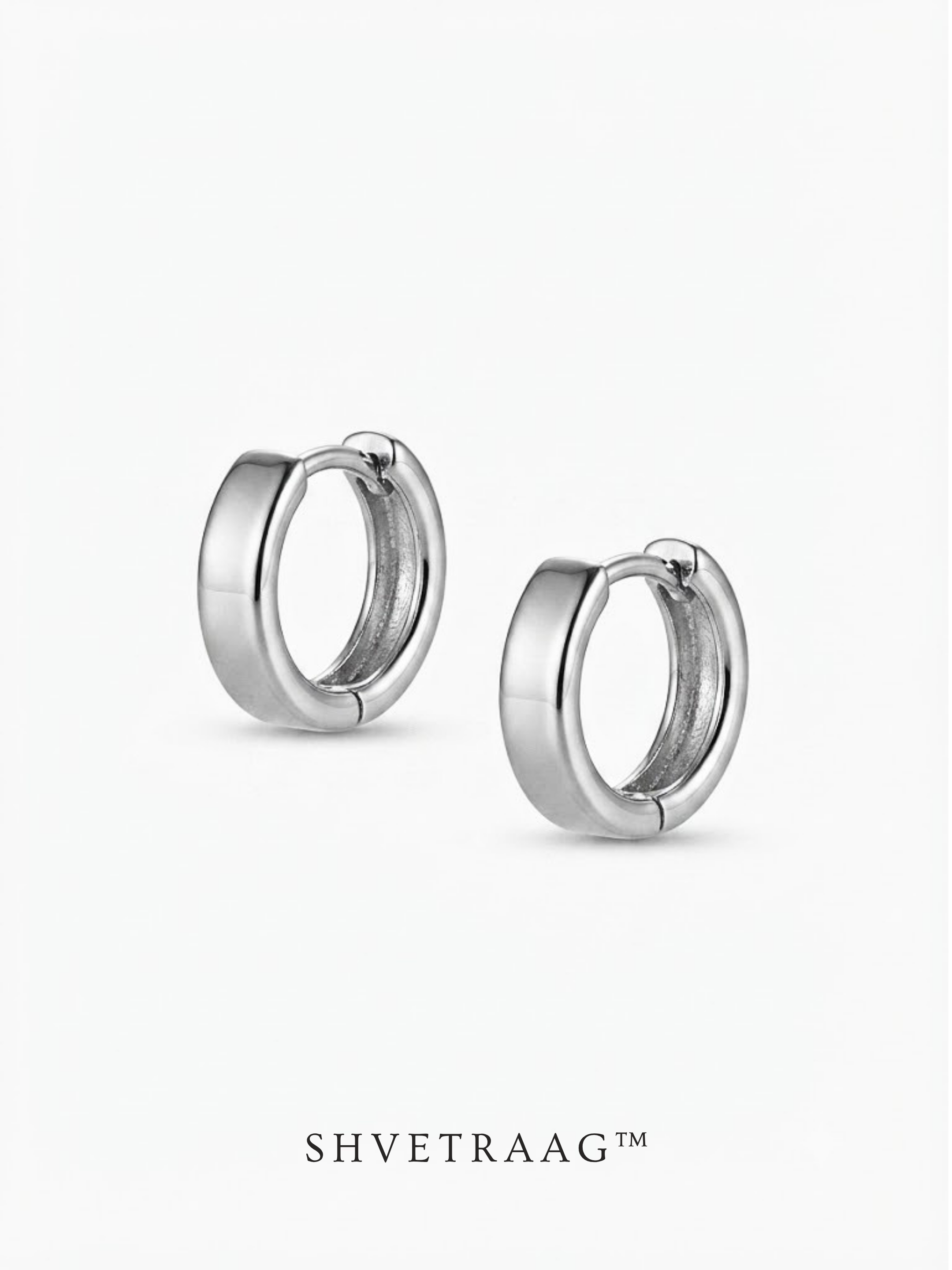 Shvetraag 92.5 Sterling Silver Classic Hoop Earrings for Women